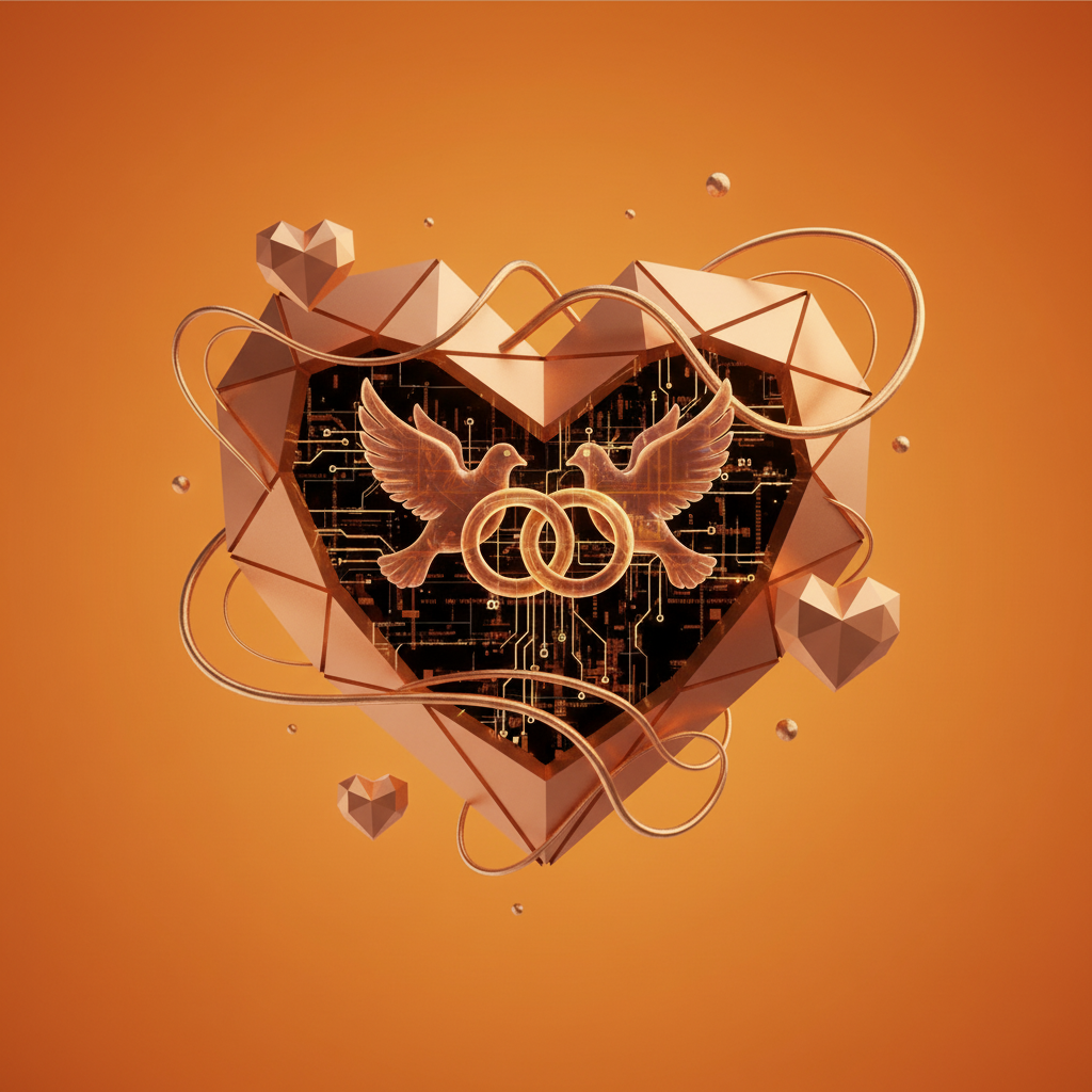 Valentine's Bitcoin Ordinal - Orange Background